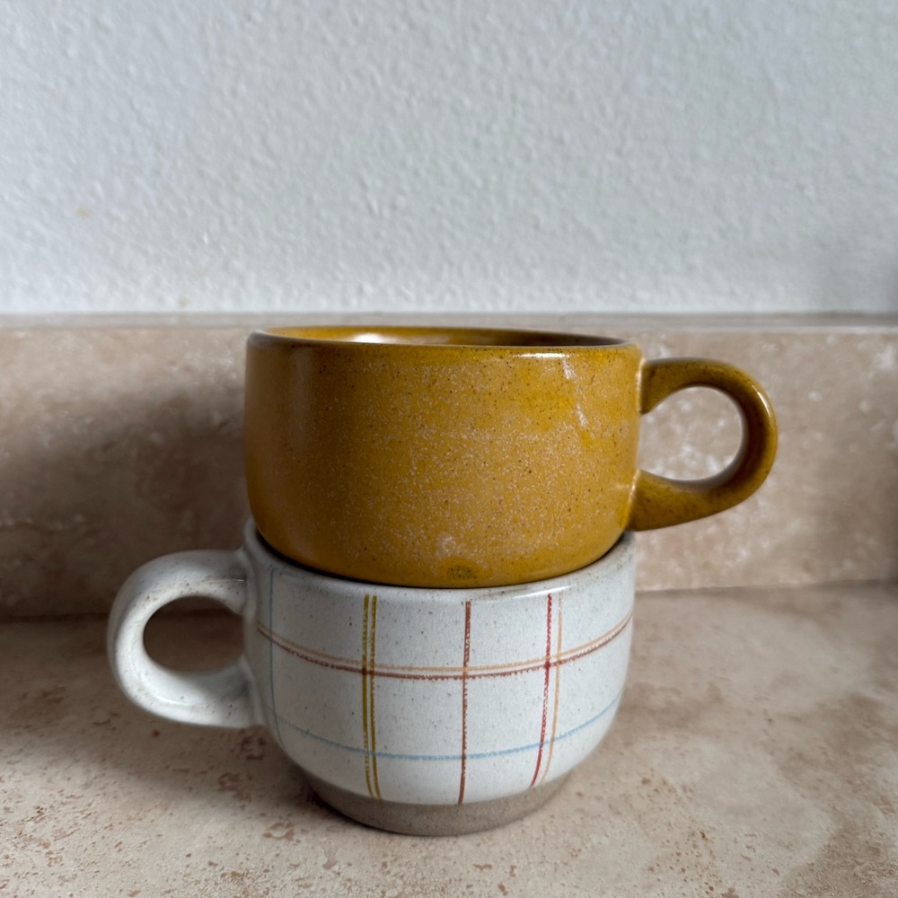 Hearth & Hand “Retro” Stoneware Latte Mugs